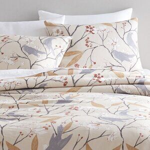 Rejuvenation Bird And Berry Natural Print Duvet Cover ONLY King/Cal Kng reg $399